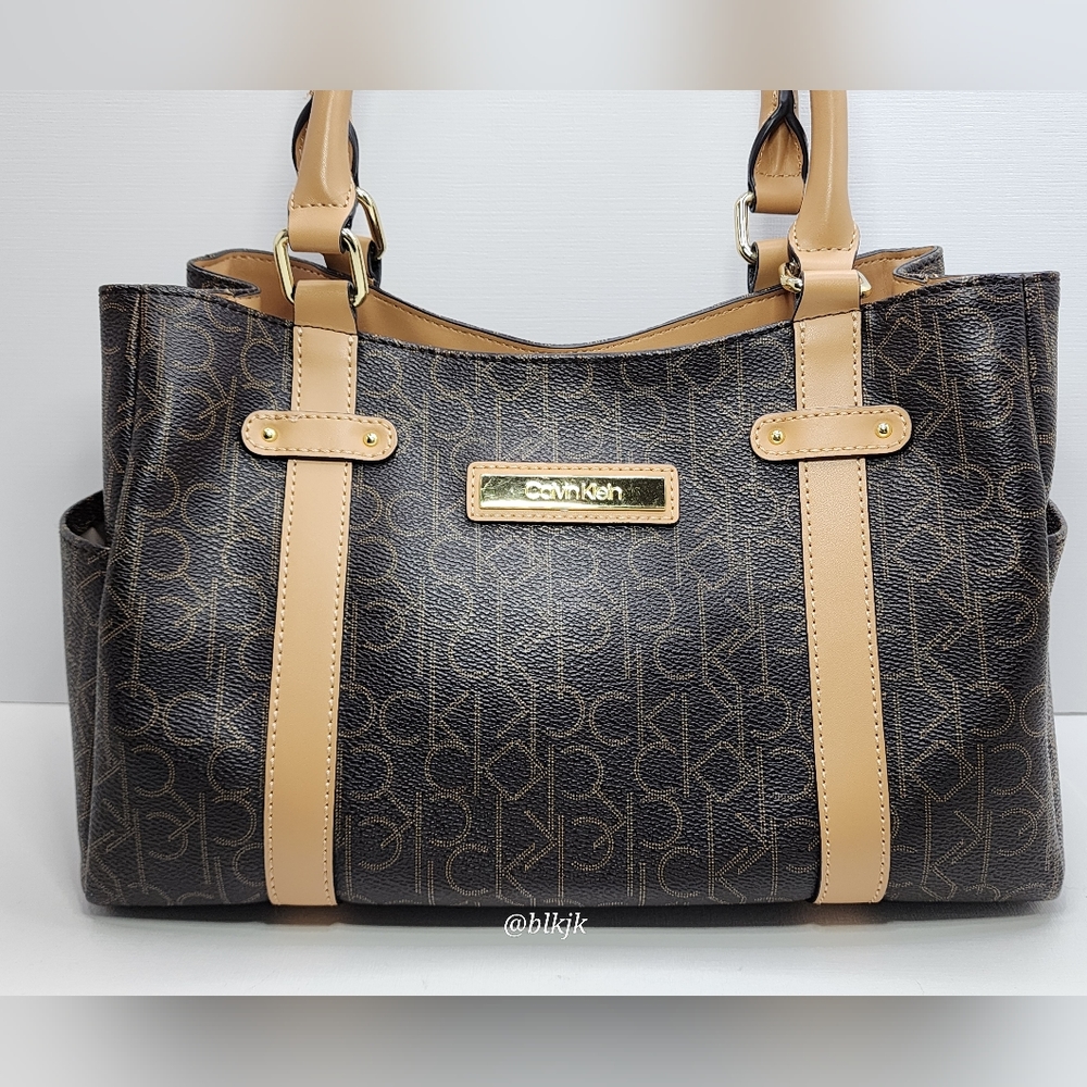 Calvin Klein Satchel Bag *Brown/Gold* EUC
